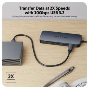 Cổng chuyển chuyên dụng Hyperdrive Next 8 Port Usb C-Hub Cho Laptop/Macbook (HD4004) - Ảnh 7