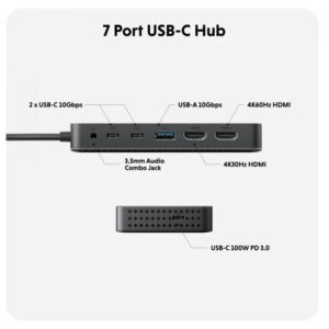 Cổng chuyển Hyperdrive Next Dual 4k HDMI 7-in-1 (2 màn hình) USB-C Hub For Macbook M1/M2/M3 (HD7002) - Ảnh 6