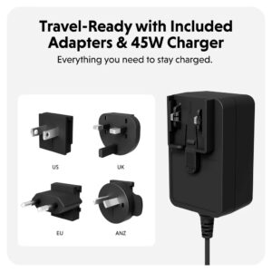 BỘ SẠC KHÔNG DÂY HYPERJUICE NEXT Qi2 MAGNETIC CHARGING STAND 4-IN-1 PORTABLE & TRAVEL ĐI KÈM ADAPTER SẠC 45W HJ3004WHGL hypervietnam (8)