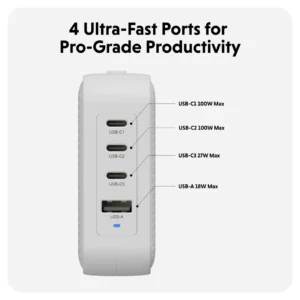 Sạc Đa Năng Hyperjuice 100W USB-C GaN Travel Charger 4 Ports HJ1002 - Ảnh 5