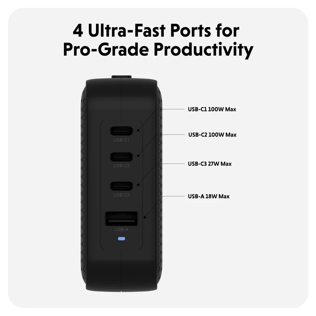 Sạc Đa Năng Hyperjuice 100W USB-C GaN Travel Charger 4 Ports HJ1002 hypervietnam (5)