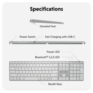 Bàn Phím HYPER HyperSpace Bluetooth Wireless Keyboard - HS2310US - Ảnh 2