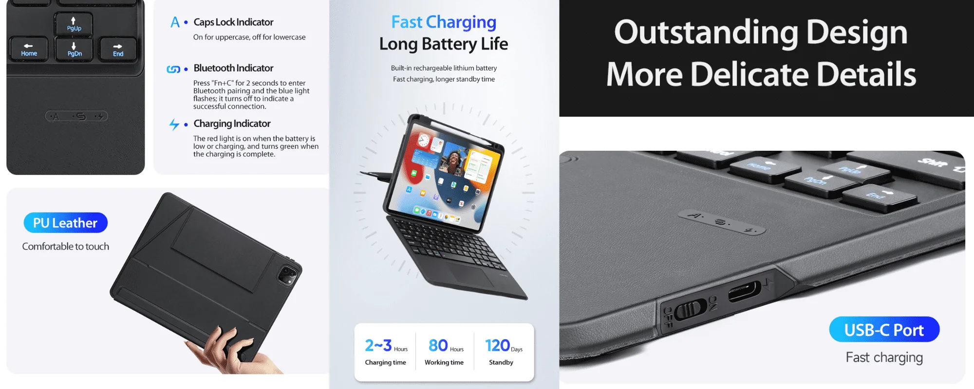 Bàn Phím Bluetooth Kiêm Bao Da iPad Dux Ducis Series DK