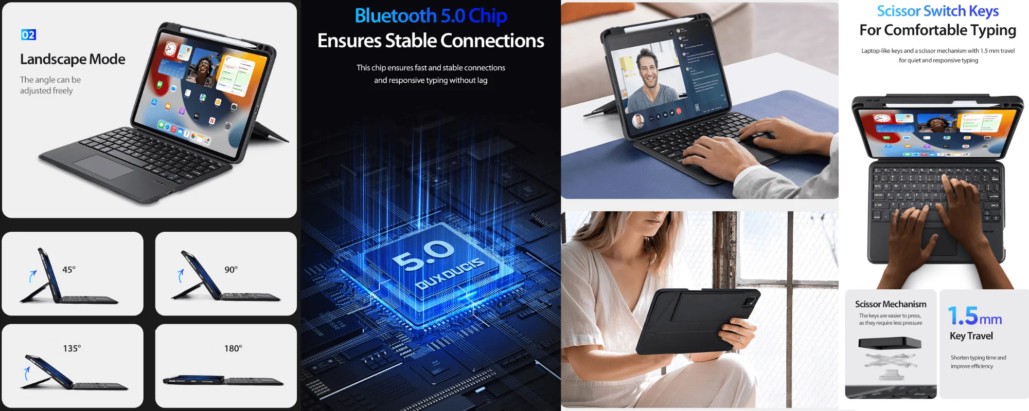 Bàn Phím Bluetooth Kiêm Bao Da iPad Dux Ducis Series DK