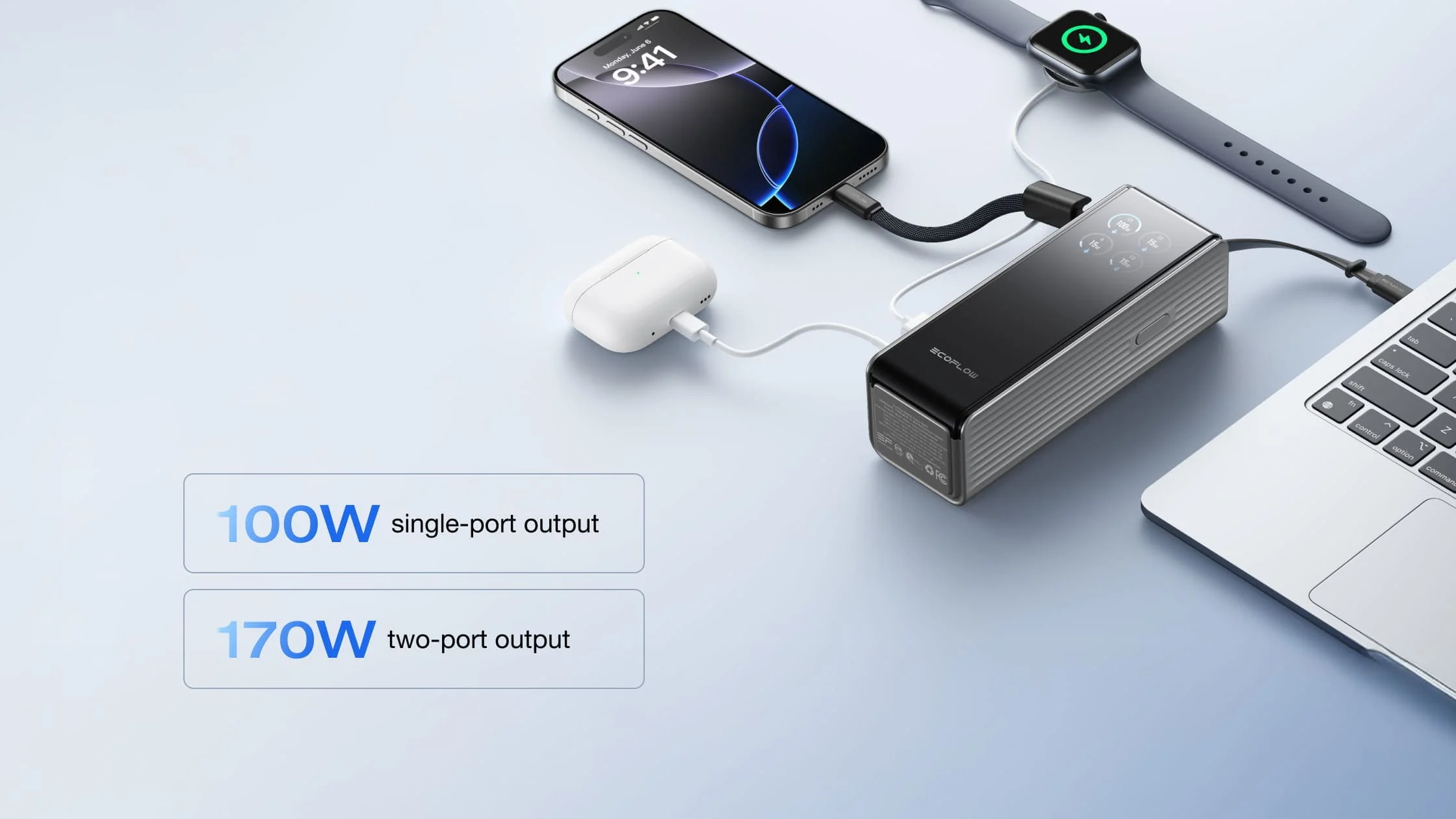 Pin Dự Phòng EcoFlow RAPID (25.000mAh, 170W, Cáp Built-In 100W)