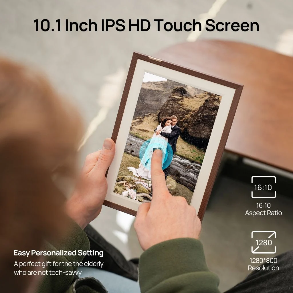 Khung ảnh kỹ thuật số ARZOPA D10 Brown WiFi 10.1" - Ảnh 6