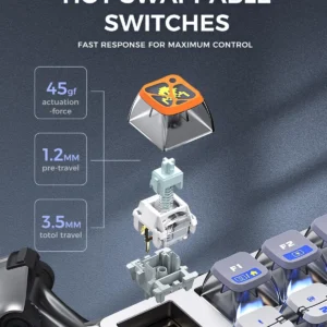 Bàn Phím Cơ Gaming GravaStar Mercury K1 Pro