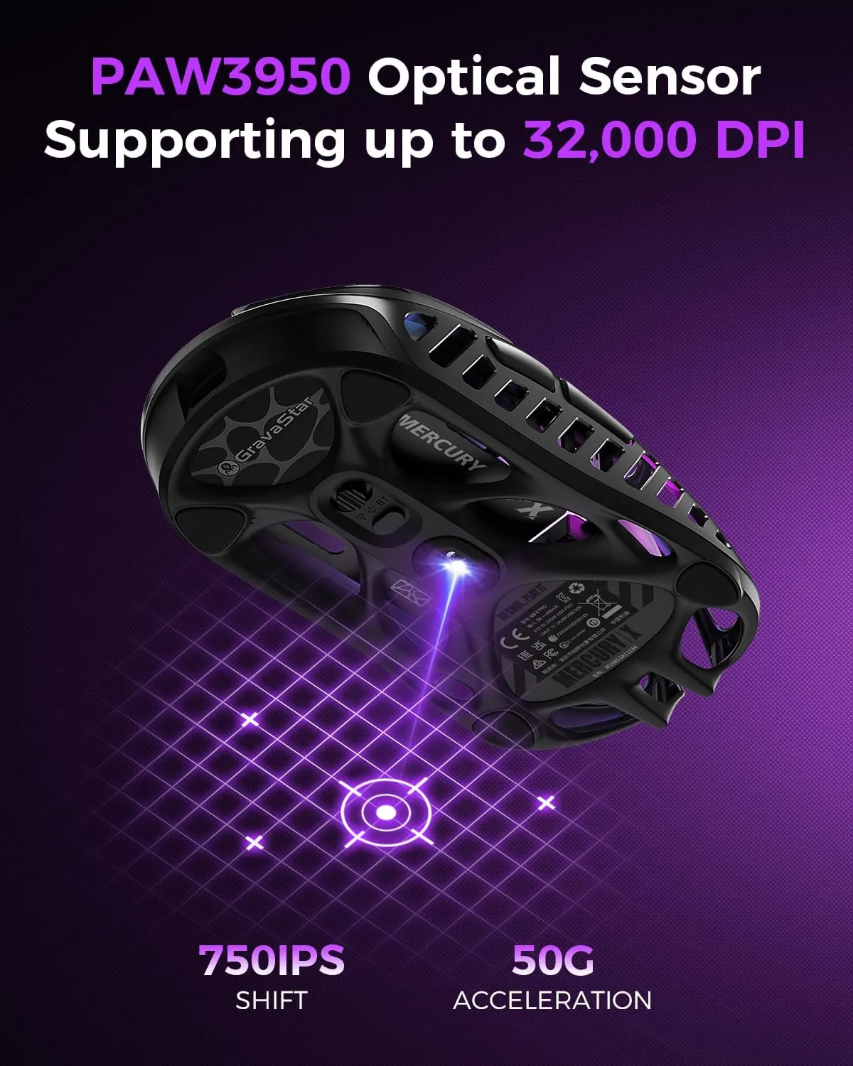 Chuột Gaming GravaStar Mercury X Wireless