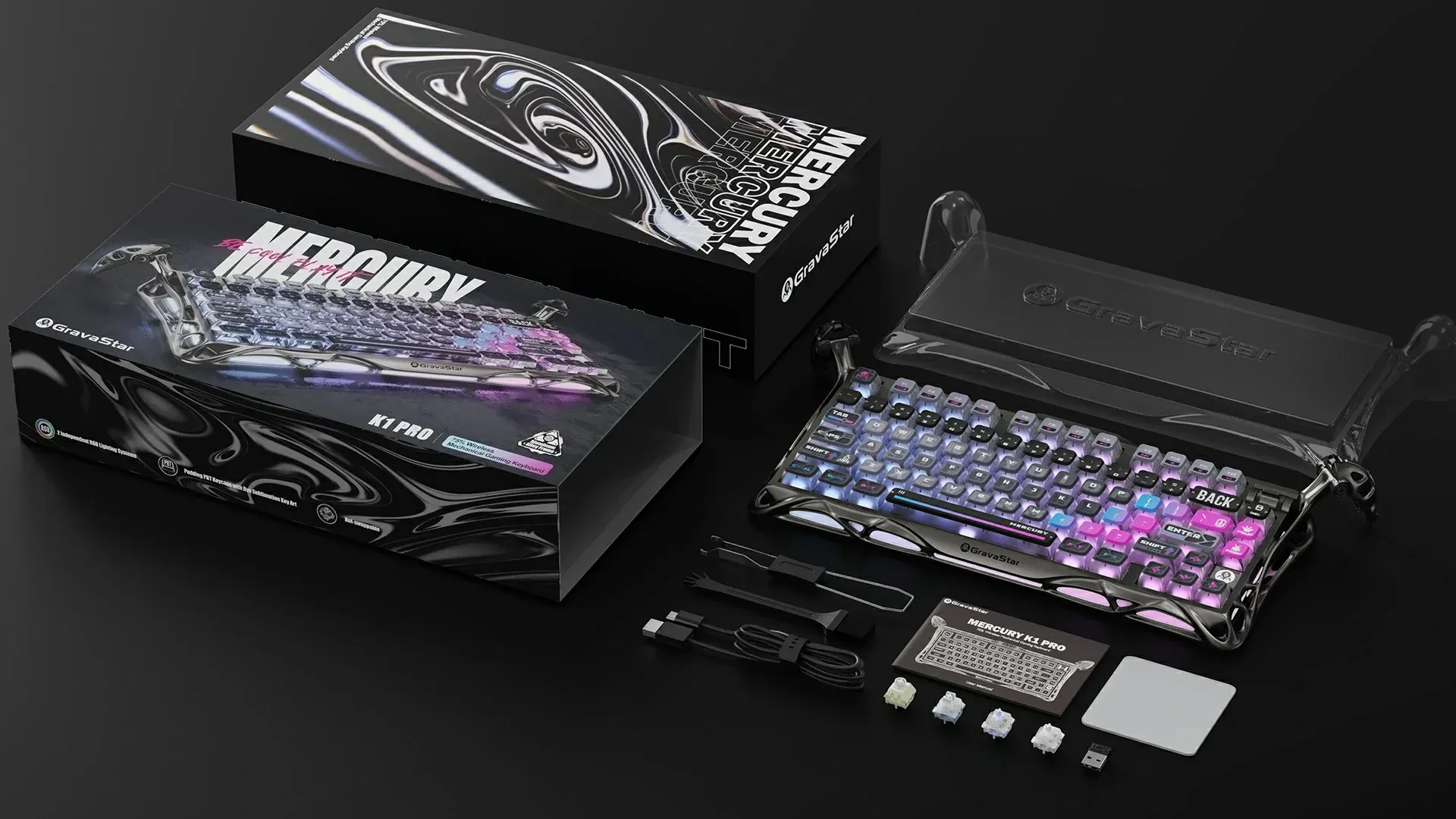 Bàn Phím Cơ Gaming GravaStar Mercury K1 Pro Special Edition – Cyberpunk
