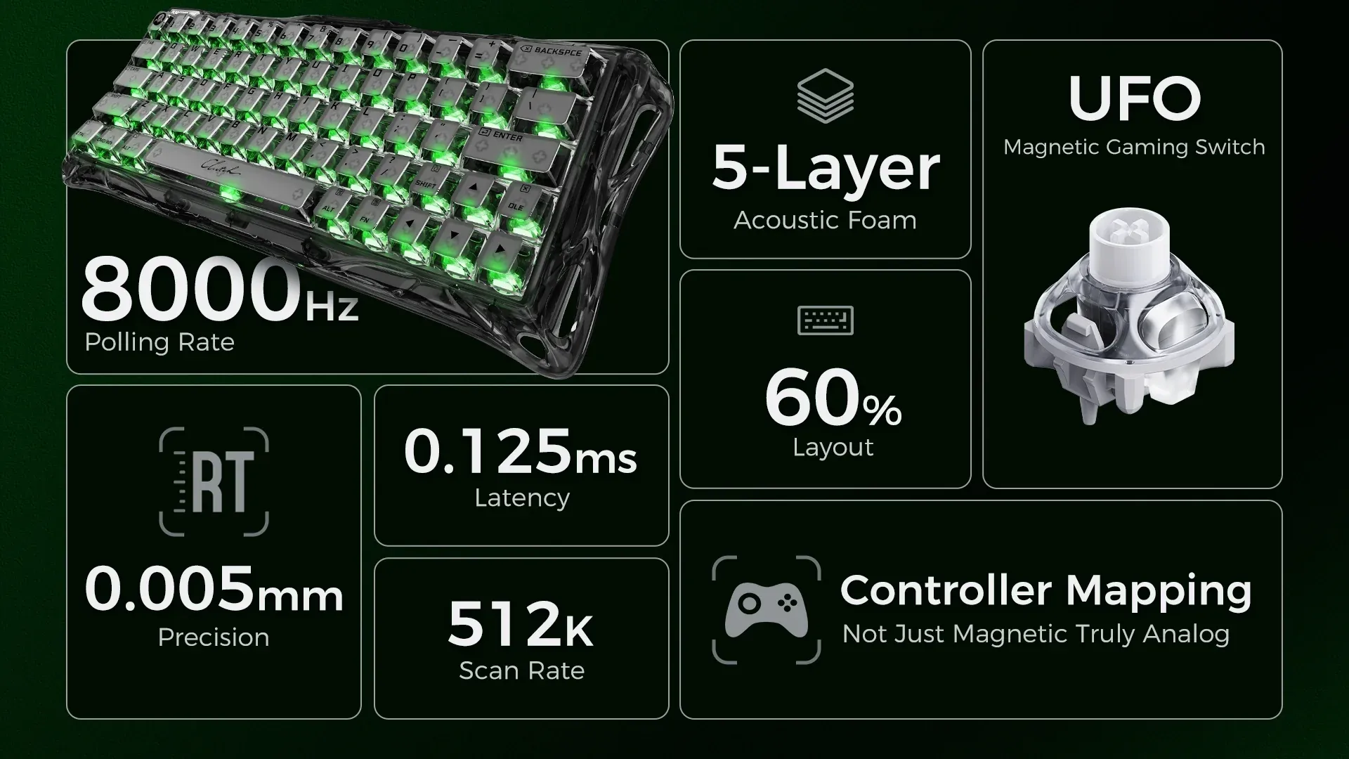 Bàn Phím Gaming HE GravaStar Mercury V60 - Onyx Crystal