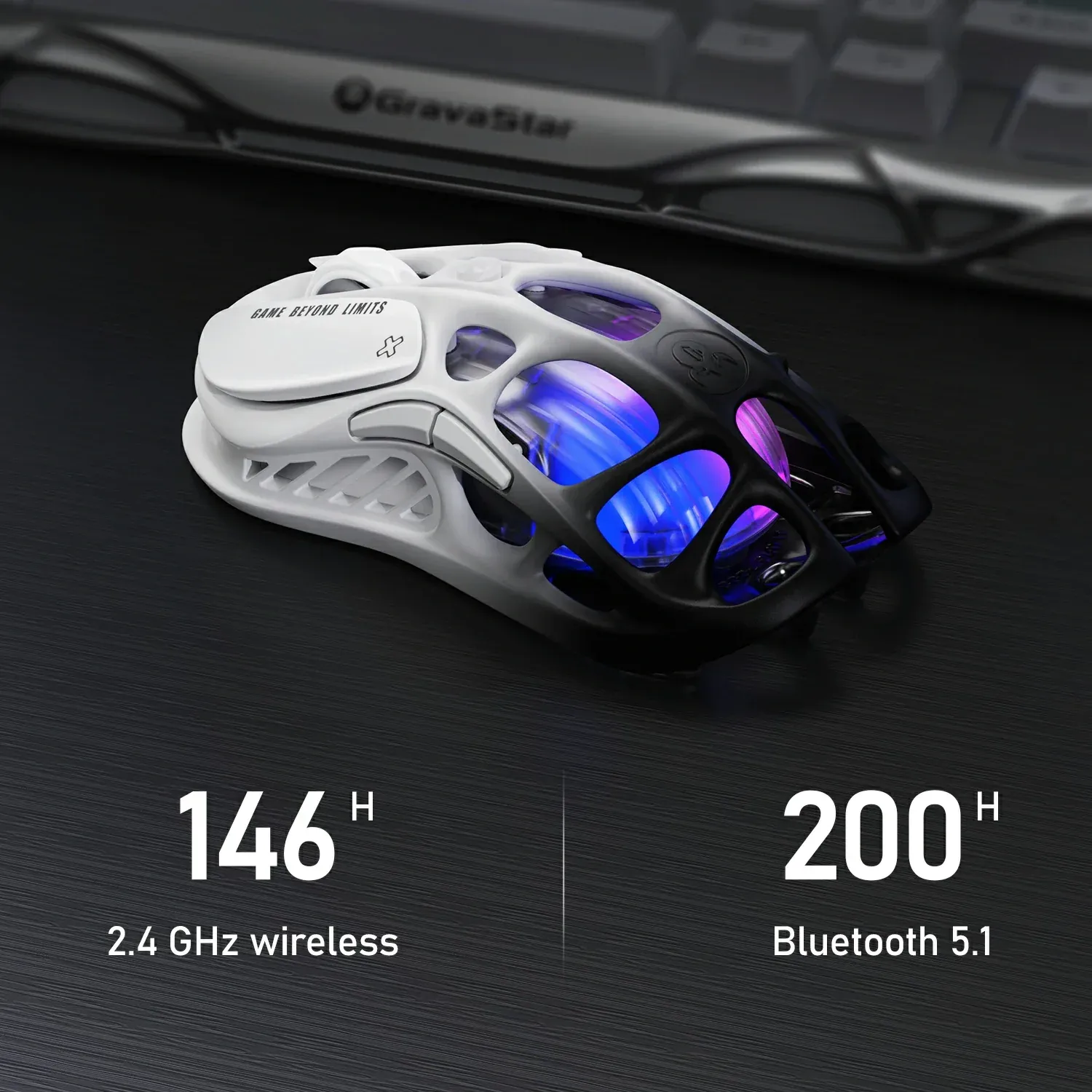 Chuột Gaming GravaStar Mercury M1 Pro Wireless – Gradient Black