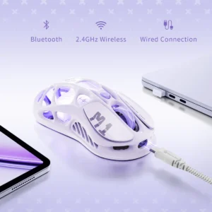 Chuột Gaming GravaStar Mercury M1 Pro Wireless – Lavender Purple (SE)