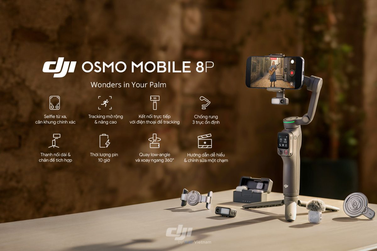 Gimbal DJI Osmo Mobile 8P - Hyper Việt Nam Phân Phối Chính Hãng