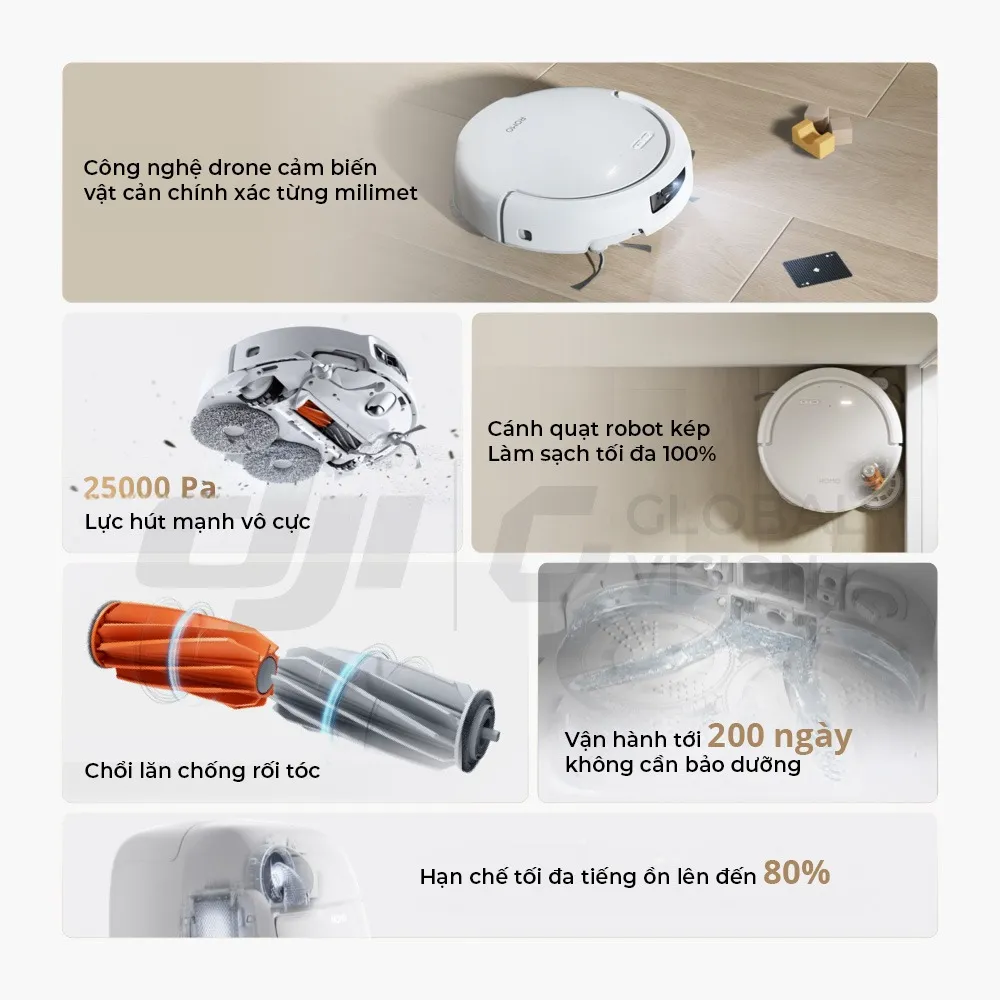 Robo Hút Hụi Lau Nhà DJI ROMO