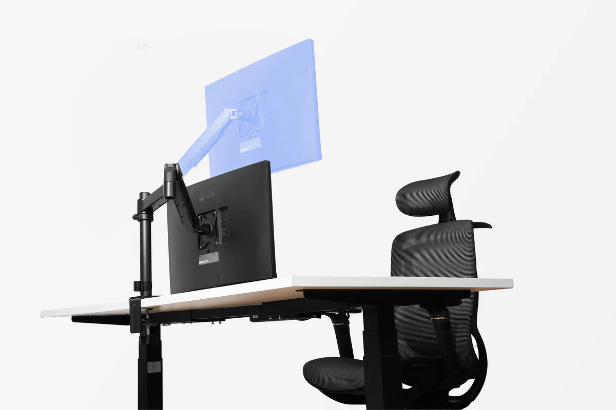 HyperWork P1 Single – Giá Đỡ Màn Hình Dạng Cột Trợ Lực HyperLift Cao Cấp