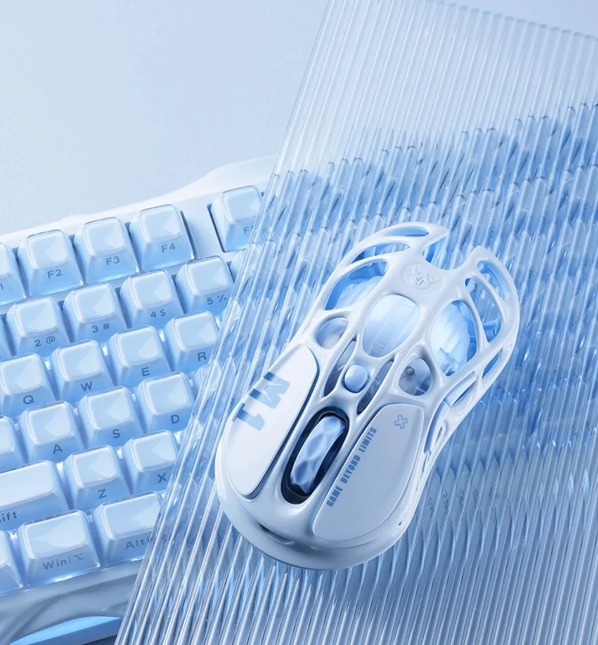 Chuột Gaming GravaStar Mercury M1 Pro Wireless – Ice Blue (SE)