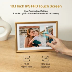 Khung ảnh kỹ thuật số ARZOPA D10 Champagne Gold WiFi 10.1" | Màn hình cảm ứng IPS HD 1280x800 | Bộ nhớ 32GB, Tự động xoay, Gửi ảnh qua App/Email - Ảnh 6