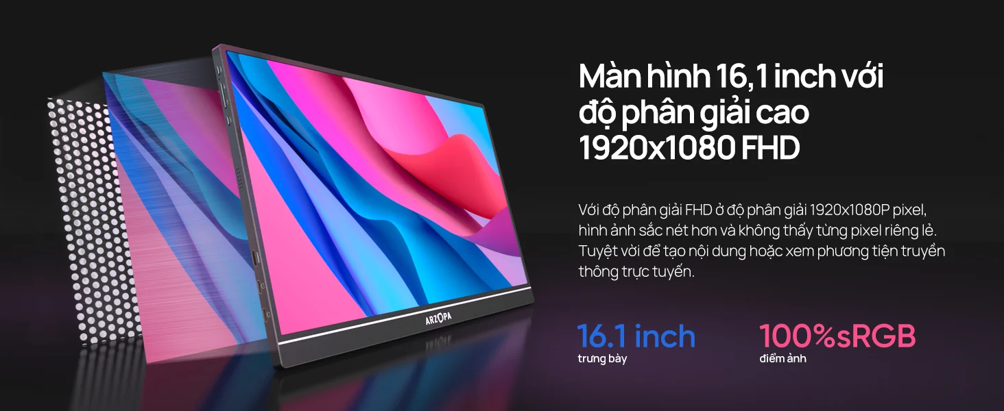 ARZOPA Z1C 16.1" 60Hz FHD 1080P IPS 100% sRGB