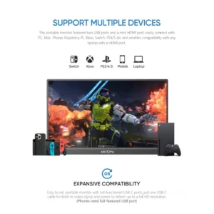 Màn hình di động ARZOPA Z1RC 16" 60Hz 2.5K IPS HDR 500nits 8bit QHD - Ảnh 5
