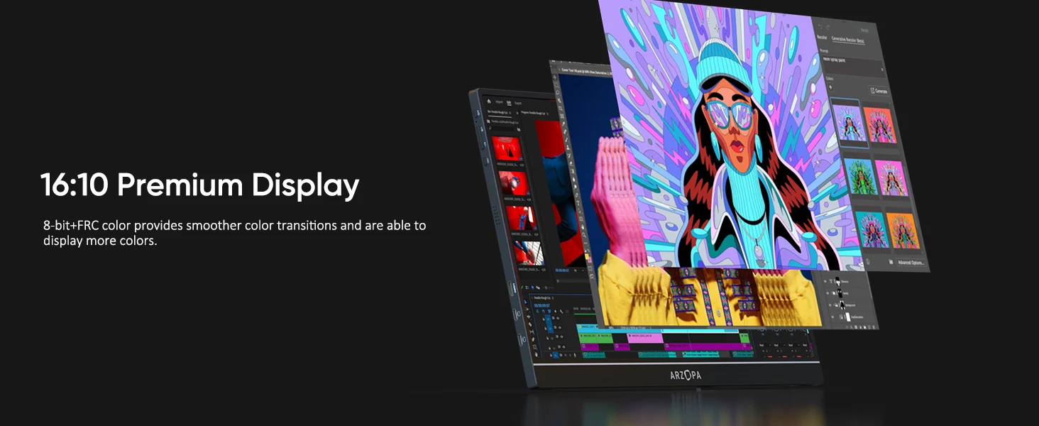 Màn hình di động ARZOPA Z1RC 16" 60Hz 2.5K IPS HDR 500nits 8bit QHD