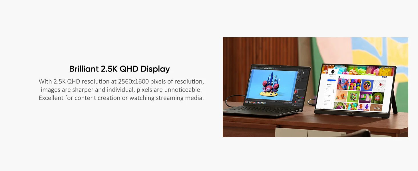 Màn hình di động ARZOPA Z1RC 16" 60Hz 2.5K IPS HDR 500nits 8bit QHD