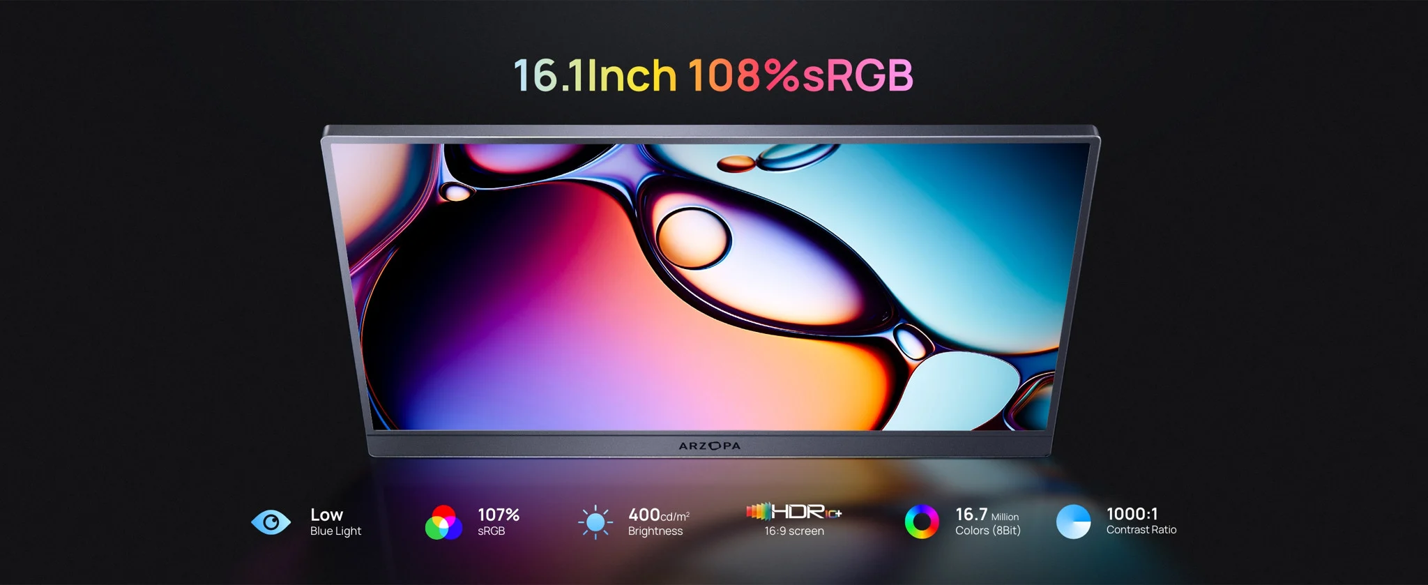 Màn hình di động ARZOPA Z3FC 16.1" IPS 180Hz 2.5K 107% sRGB HDR