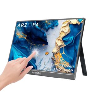 Màn Hình Di Động Cảm Ứng ARZOPA A1T 15,6 Inch 60Hz FHD 1080P IPS 350nits | USB-C & HDMI | Cho Laptop, Điện thoại, PC, MAC, XBOX, PS