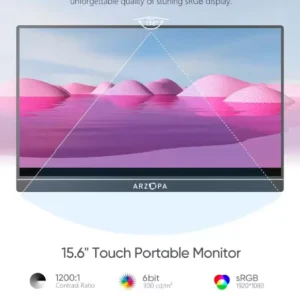 Màn Hình Di Động Cảm Ứng ARZOPA A1T 15,6 Inch 60Hz FHD 1080P IPS 350nits | USB-C & HDMI | Cho Laptop, Điện thoại, PC, MAC, XBOX, PS - Ảnh 3