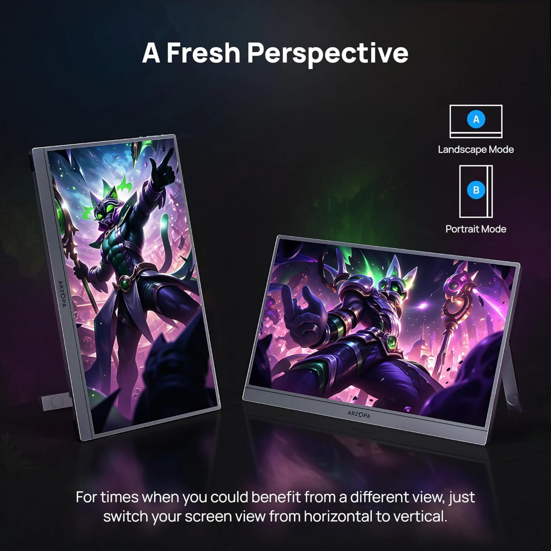 Màn Hình Di Động Gaming ARZOPA Z1FC Gray 16.1 inch 144Hz 1080P FHD