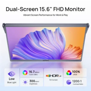 Màn Hình Di Động Kép Gập Gọn ARZOPA E1 – 15.6" x 2 FHD IPS, 100% sRGB