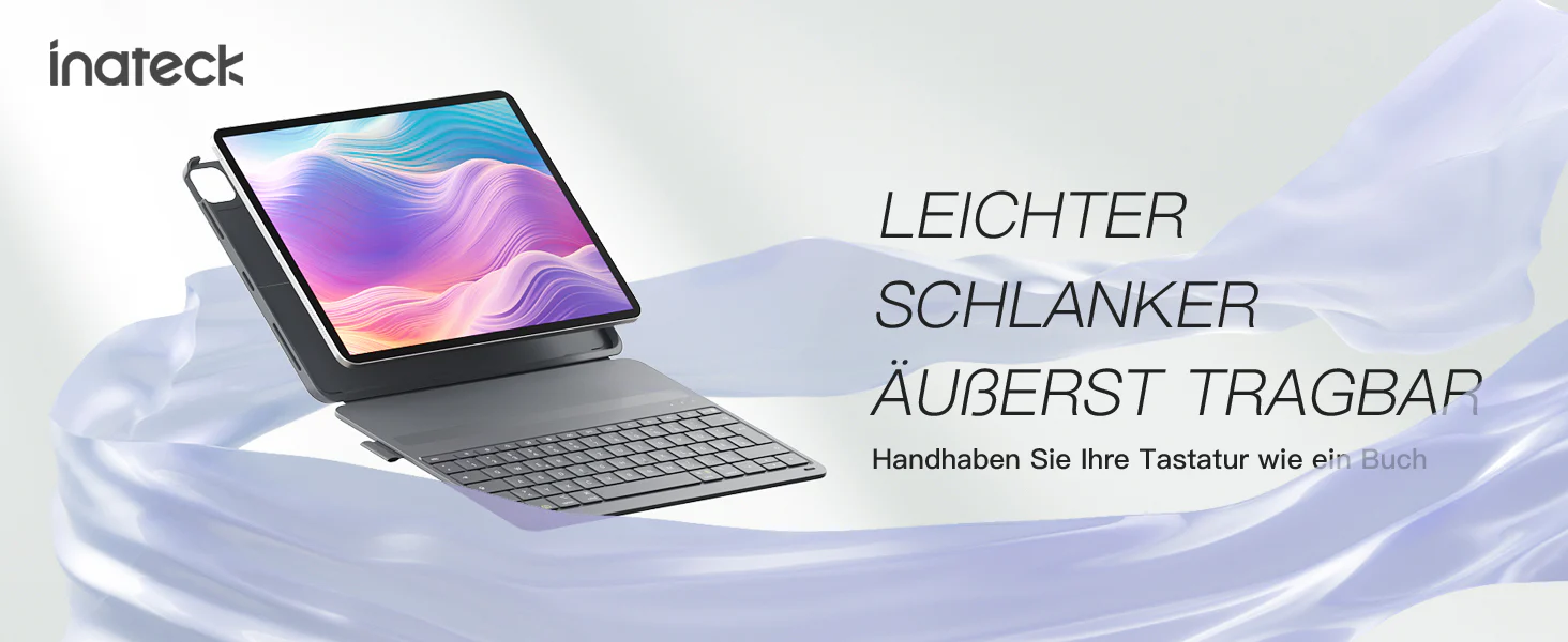 Bàn Phím Bluetooth Kiêm Bao Da iPad inateck AirTap - BK2007-13 Cho iPad Air 13-inch M3/M2 & iPad Pro 12.9