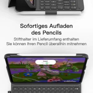 Bàn Phím Bluetooth Kiêm Bao Da iPad 11/10 Air/Pro 11-inch inateck AirTap - BK2007