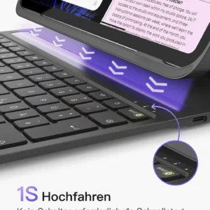 Bàn Phím Bluetooth Kiêm Bao Da iPad 11/10 Air/Pro 11-inch inateck AirTap - BK2007