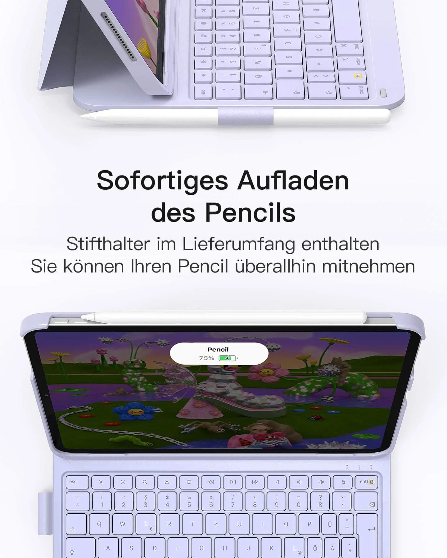 Bàn Phím Bluetooth Kiêm Bao Da iPad 11/10 Air/Pro 11-inch inateck AirTap - BK2007