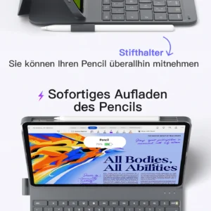 Bàn Phím Bluetooth Kiêm Bao Da iPad inateck AirTap - BK2007-13 Cho iPad Air 13-inch M3/M2 & iPad Pro 12.9