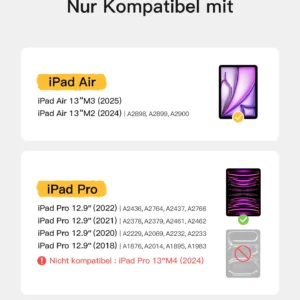 Bàn Phím Bluetooth Kiêm Bao Da iPad inateck AirTap - BK2007-13 Cho iPad Air 13-inch M3/M2 & iPad Pro 12.9