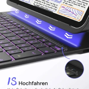 Bàn Phím Bluetooth Kiêm Bao Da iPad 11 inateck AirTap Led RGB – Giải Pháp Hoàn Hảo Cho iPad Air & Pro 11-inch (BK2007-RGB)