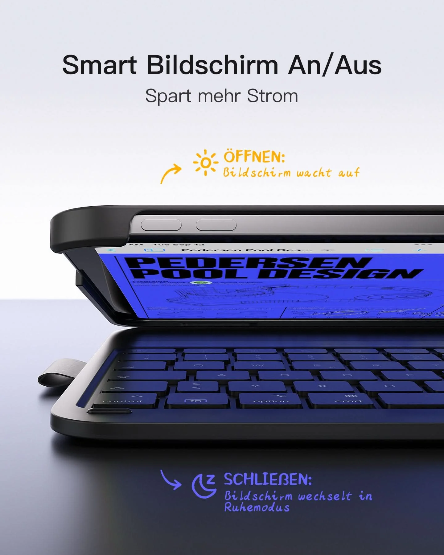 Bàn Phím Bluetooth Kiêm Bao Da iPad 11 inateck AirTap Led RGB – Giải Pháp Hoàn Hảo Cho iPad Air & Pro 11-inch (BK2007-RGB)