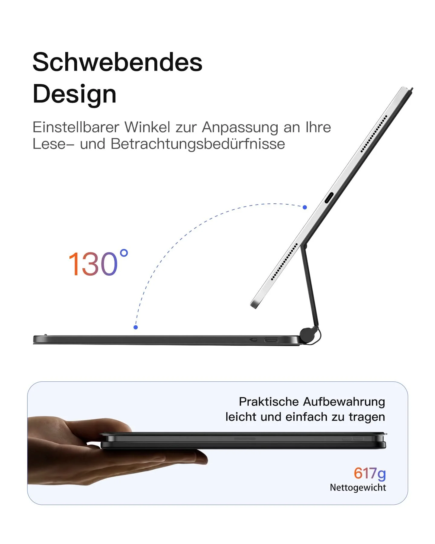 Bàn Phím Bluetooth Kiêm Bao Da inateck Neo Magic Cho iPad 11 Gen A16/10 Gen 10.9-inch KB09119-10