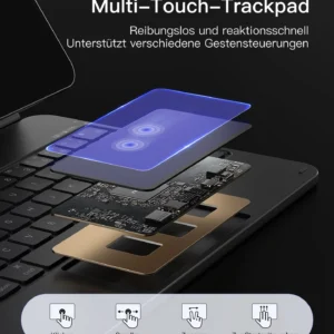 Bàn Phím Bluetooth Kiêm Bao Da inateck Neo Magic Cho iPad 11 Gen A16/10 Gen 10.9-inch KB09119-10