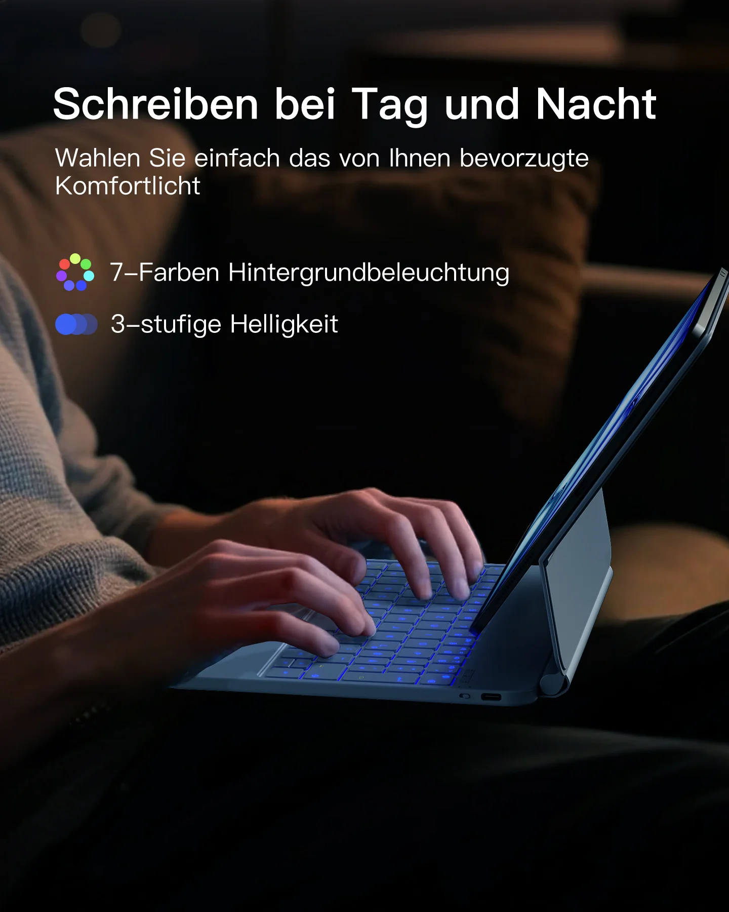 Bàn Phím Bluetooth Kiêm Bao Da inateck Neo Magic Cho iPad 11 Gen A16/10 Gen 10.9-inch KB09119-10