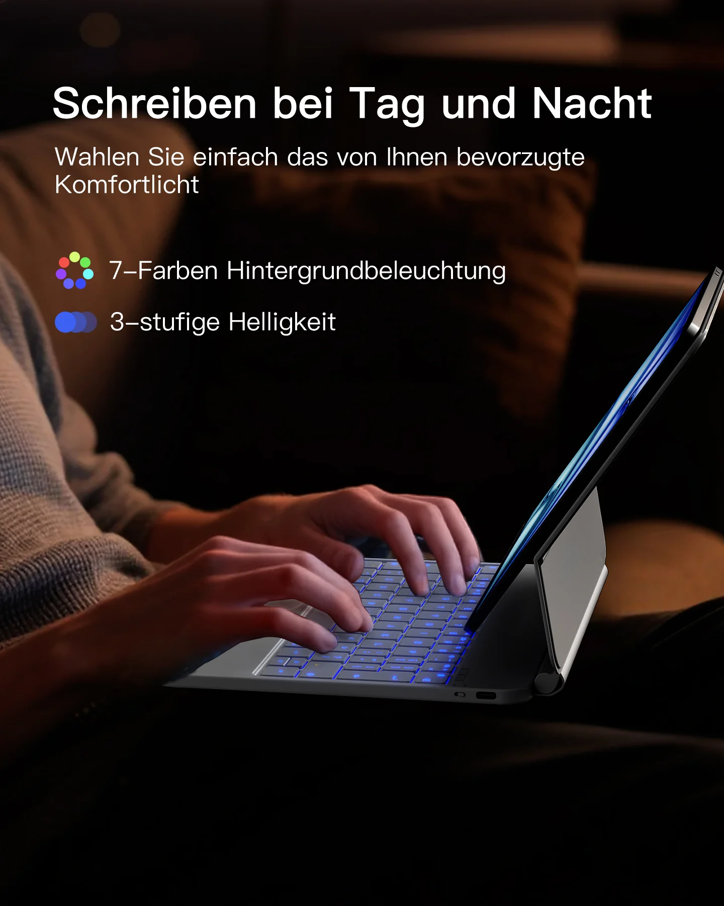 Bàn Phím Bluetooth Kiêm Bao Da inateck Neo Magic Cho iPad 11 Gen A16/10 Gen 10.9-inch KB09119-10