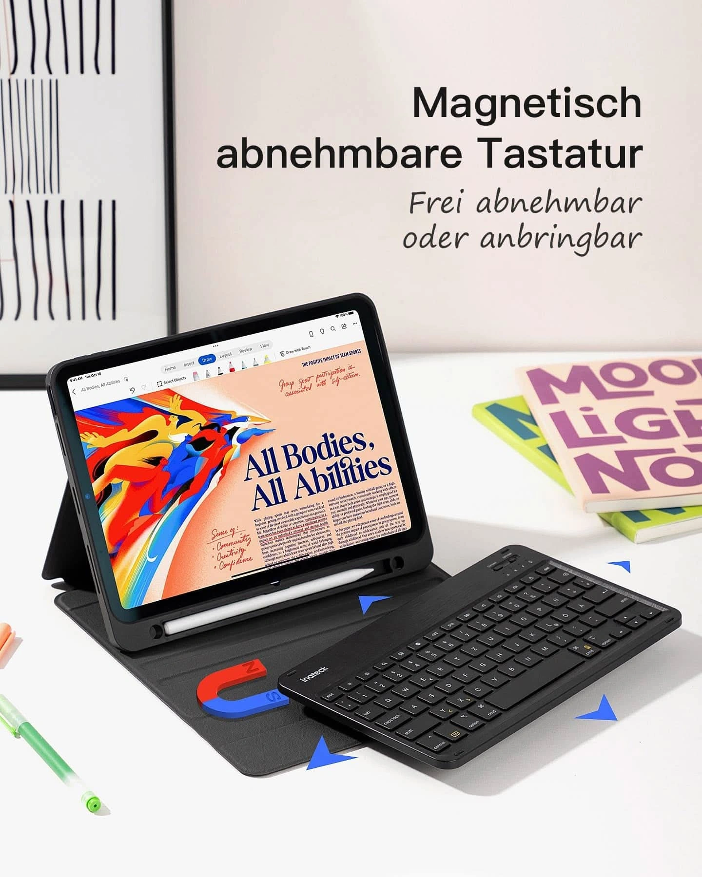 Bàn Phím Bluetooth Kiêm Bao Da inateck Ultralight Cho iPad 11/10 Air/Pro 11-inch KB04002