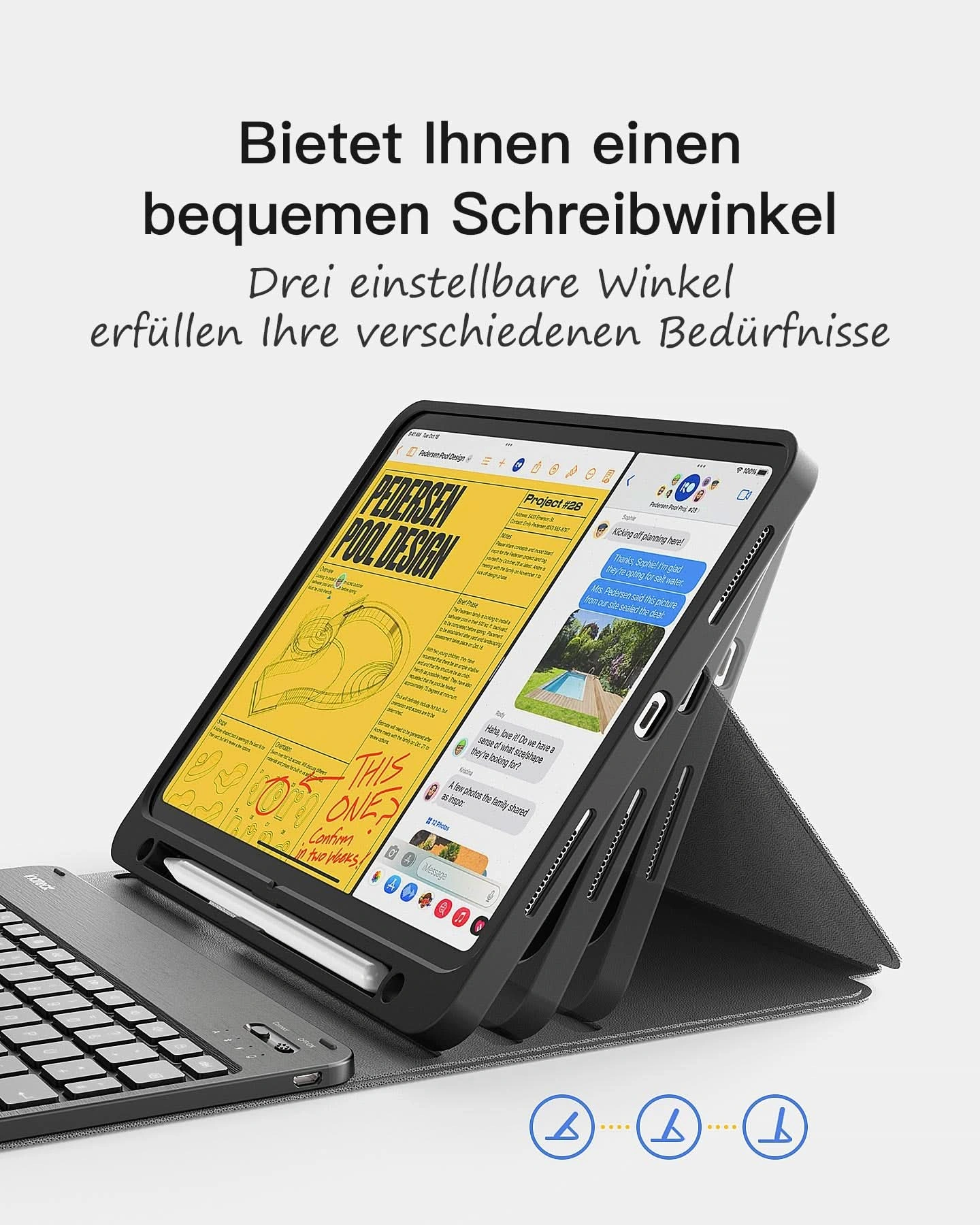 Bàn Phím Bluetooth Kiêm Bao Da inateck Ultralight Cho iPad 11/10 Air/Pro 11-inch KB04002