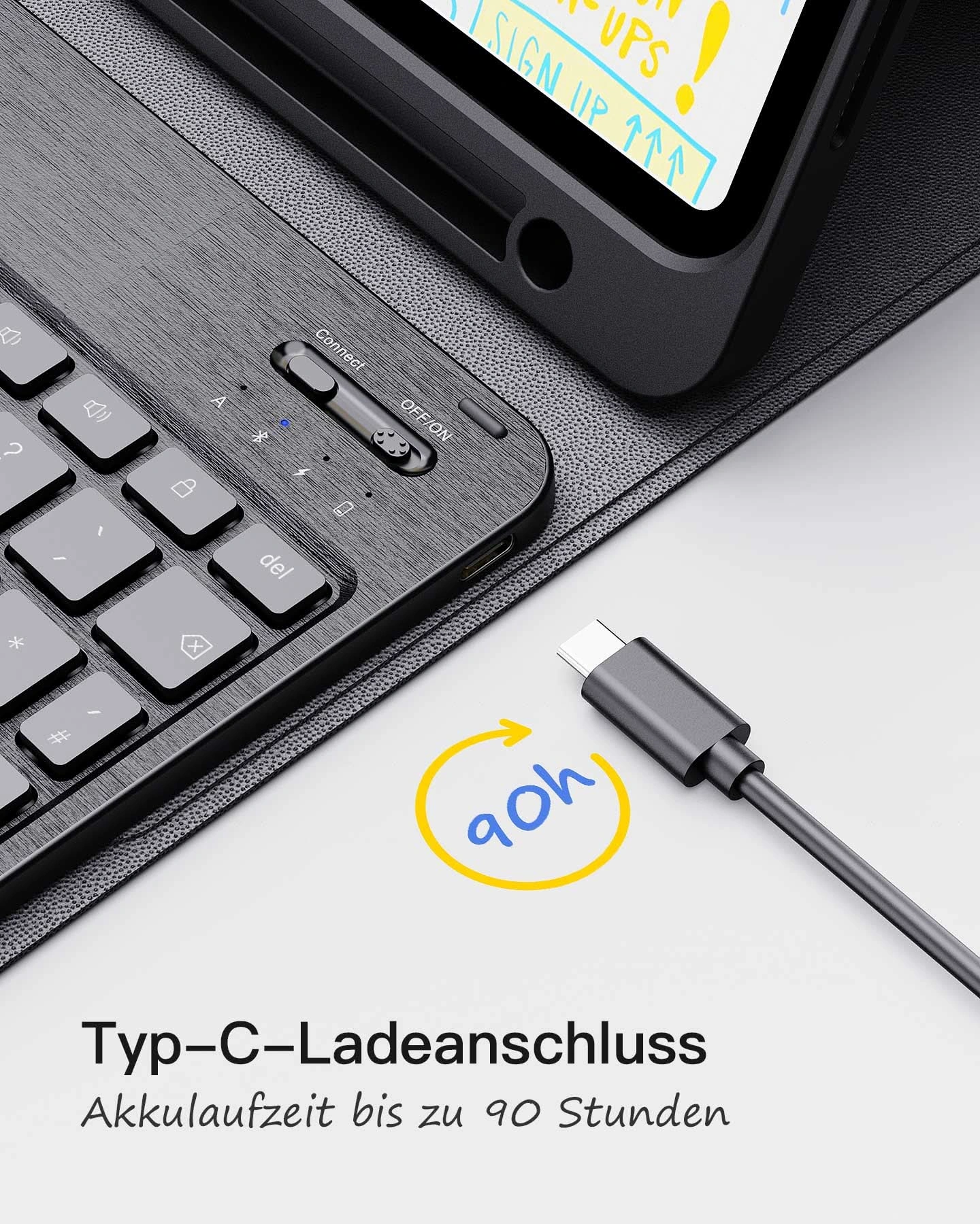 Bàn Phím Bluetooth Kiêm Bao Da inateck Ultralight Cho iPad 11/10 Air/Pro 11-inch KB04002