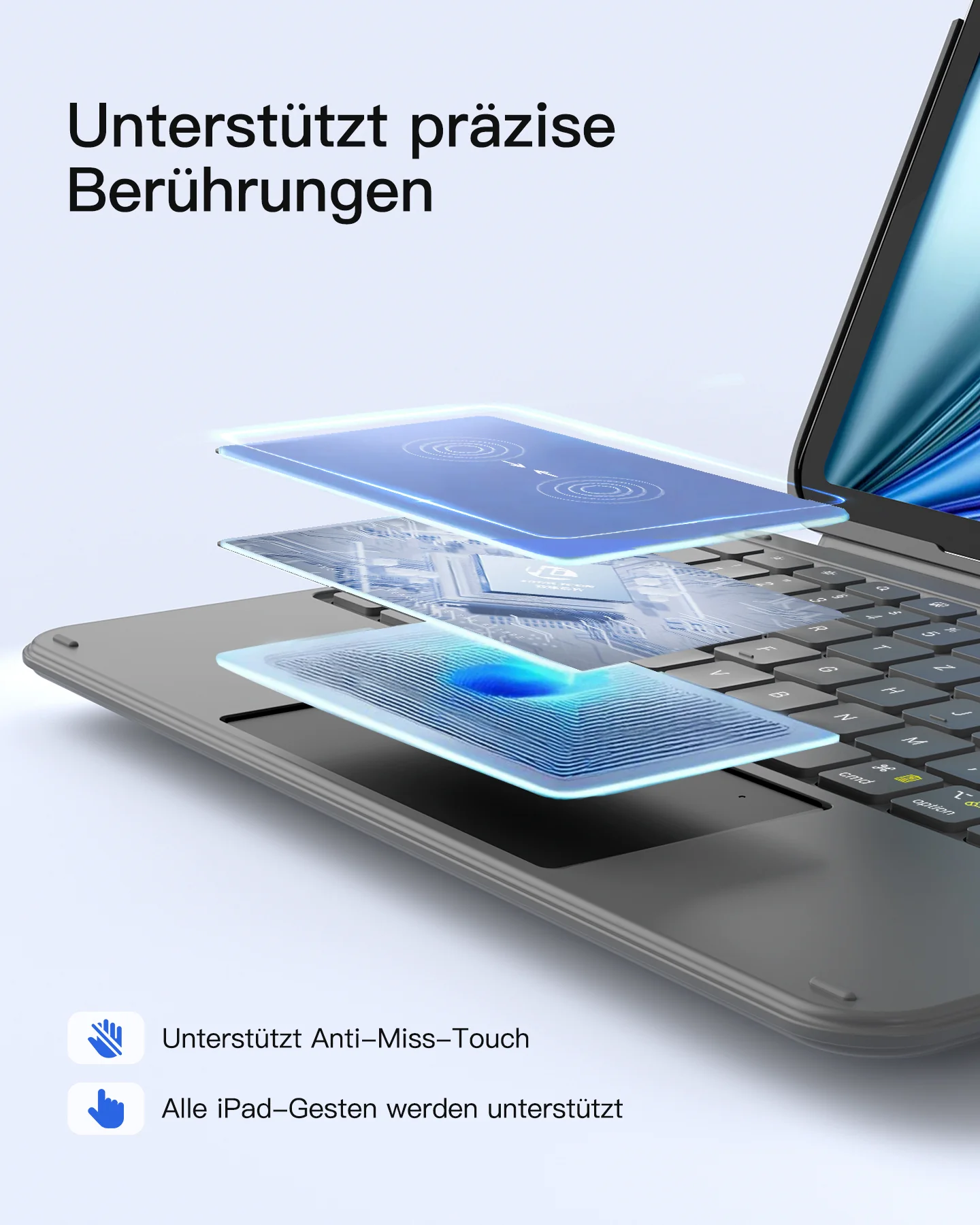 Bàn Phím Bluetooth Kiêm Ốp Lưng inateck Acetouch Cho iPad Pro 11-inch (M4/M5 2024/2025) - KB04122-11 - Ảnh 9