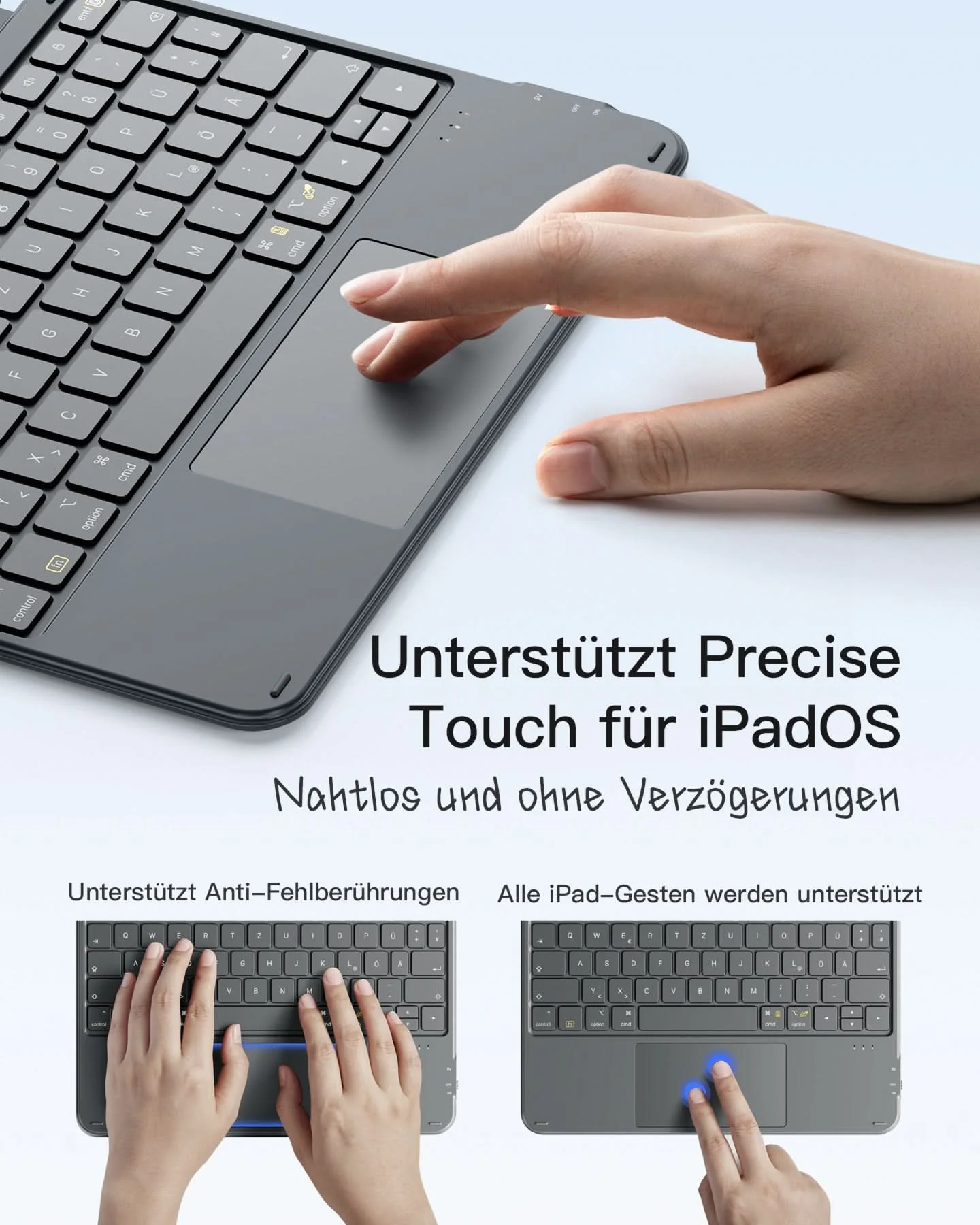 Bàn Phím Bluetooth Kiêm Ốp Lưng inateck Acetouch Cho iPad Pro 11-inch (M4/M5 2024/2025) - KB04122-11 - Ảnh 5