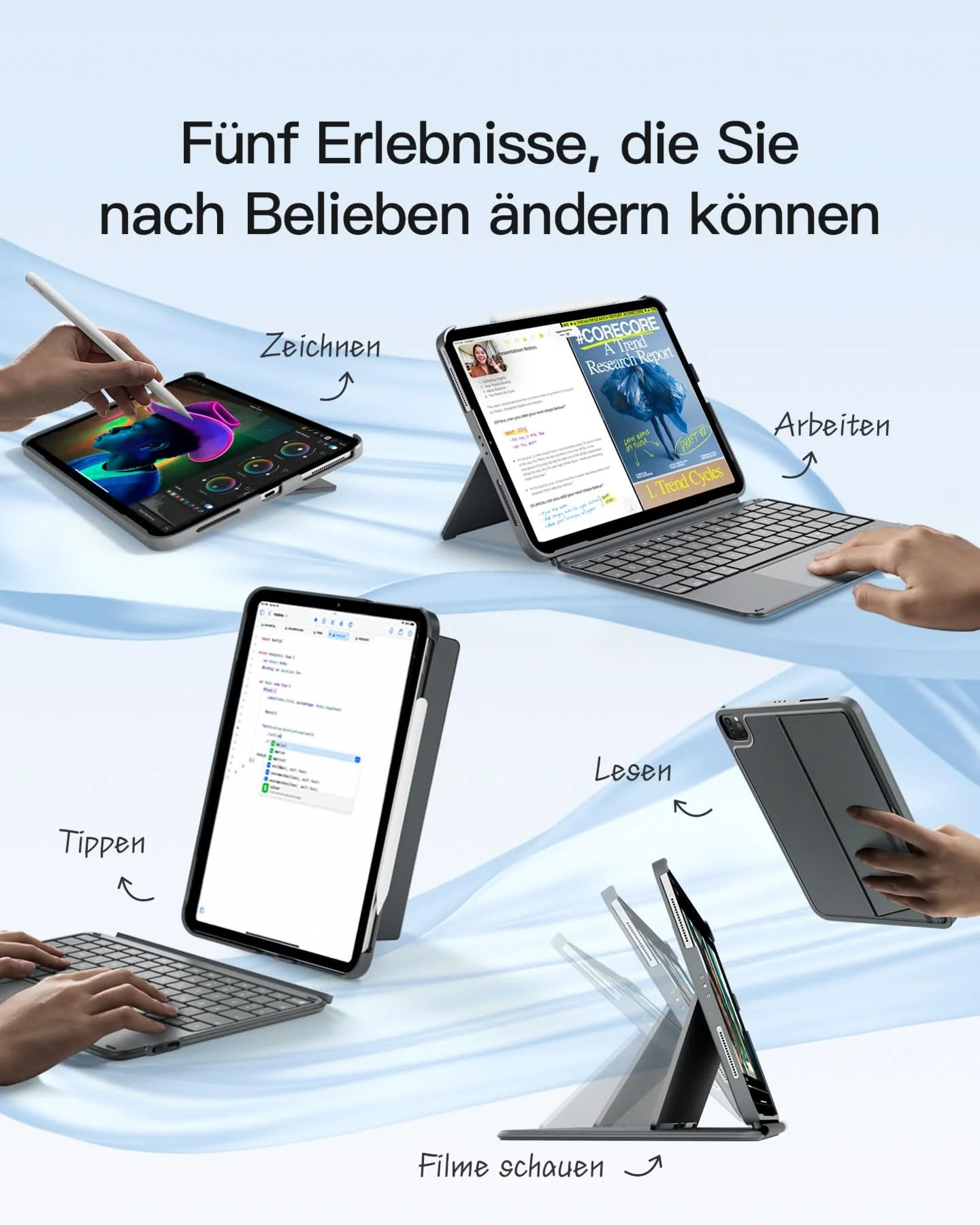 Bàn Phím Bluetooth Kiêm Ốp Lưng inateck Acetouch Cho iPad Pro 11-inch (M4/M5 2024/2025) - KB04122-11 - Ảnh 6