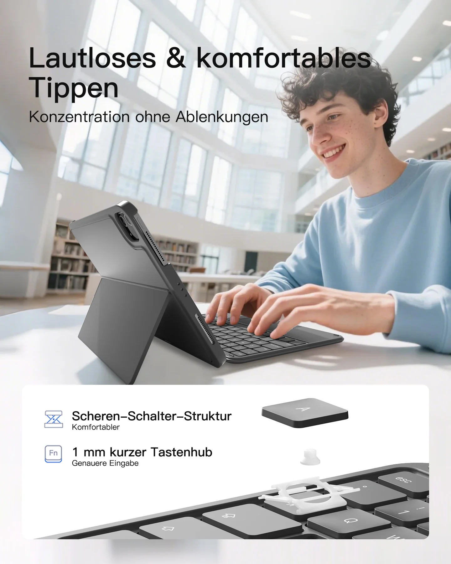 Bàn Phím Bluetooth Kiêm Ốp Lưng inateck Acetouch Cho iPad Pro 11-inch (M4/M5 2024/2025) - KB04122-11 - Ảnh 8