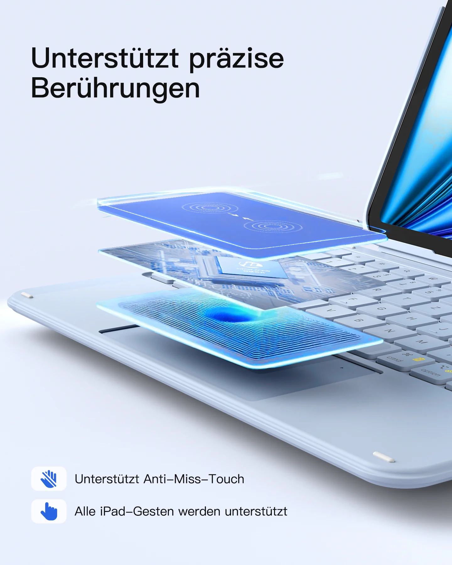Bàn Phím Bluetooth Kiêm Ốp Lưng inateck Acetouch Cho iPad Pro 11-inch (M4/M5 2024/2025) - KB04122-11